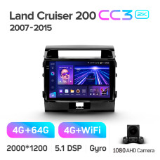 Android head unit Teyes CC3 4+64 Gb Toyota Land Cruiser 11 200 (F1) 2007-2015 10" 2k