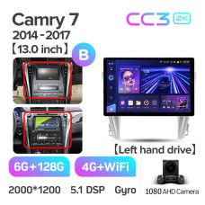 Android head unit Teyes CC3 6+128 Gb Toyota Camry 7 XV 50 55 2014-2017 (B) 13" 2k