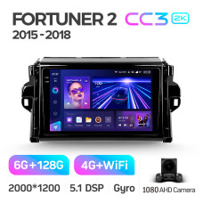 Android head unit Teyes CC3 6+128 Gb Toyota Fortuner 2 2015-2018 9" 2k