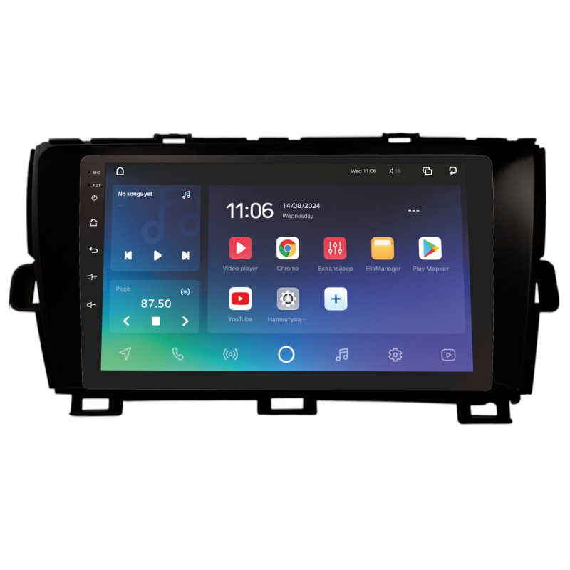Android head unit SIGMA X9464 ANDROID 10 4+64 Gb 4G DSP Toyota PRIUS 2010-2015 LHD Black A-MOD 9"