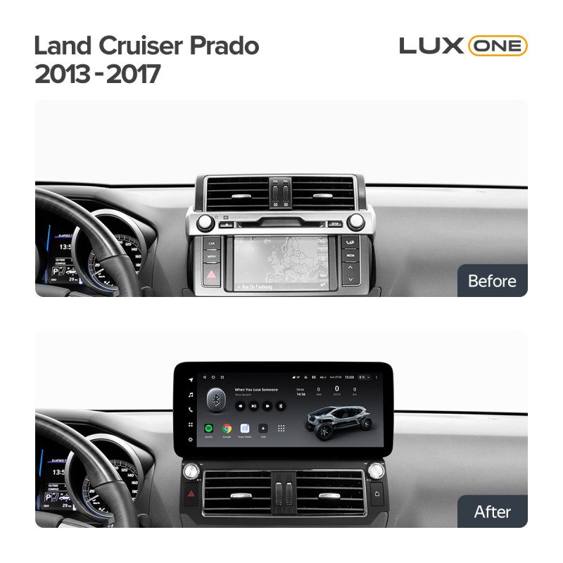 Android head unit Teyes LUX ONE 6+128 Gb Toyota Land Cruiser Prado 150 (F2) 2013-2017 12.3" (L2)