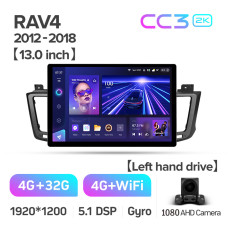 Android head unit Teyes CC3 4+32 Gb Toyota RAV4 4 XA40 5 XA50 2012-2018 13" 2k