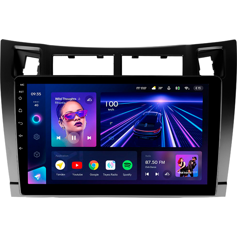 Android head unit Teyes CC3 4+32 Gb Toyota Yaris XP90 2005-2012 (F1) 9"