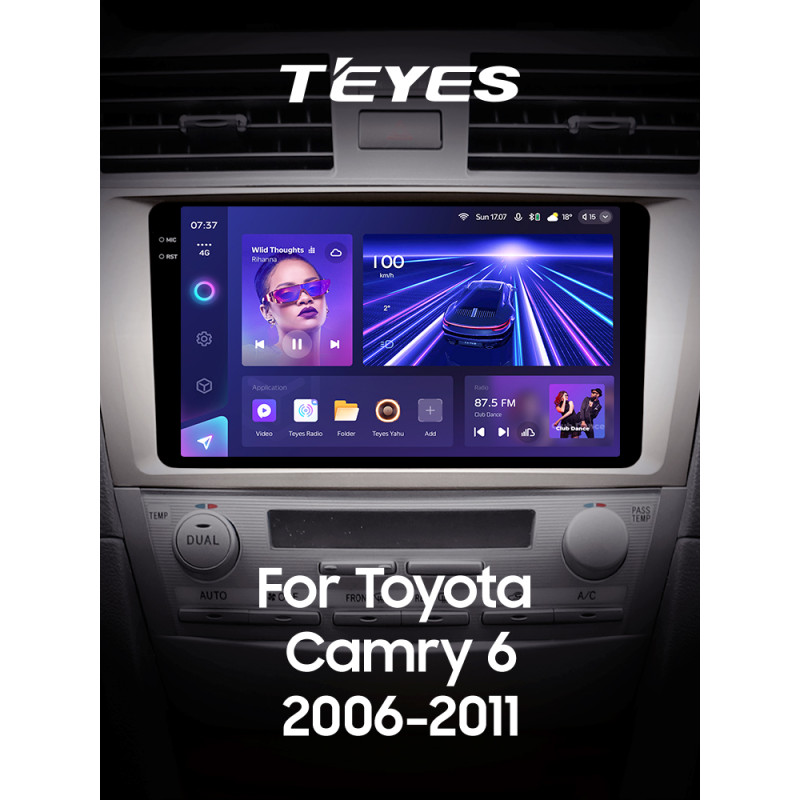 Android head unit Teyes CC3 4+64 Gb Toyota Camry 6 XV 40 50 2006-2011 (F1) 9" 2k