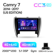 Android head unit Teyes CC3 4+64 Gb Toyota Camry 7 XV 50 55 North America 2014-2017 (A) 10" 2k