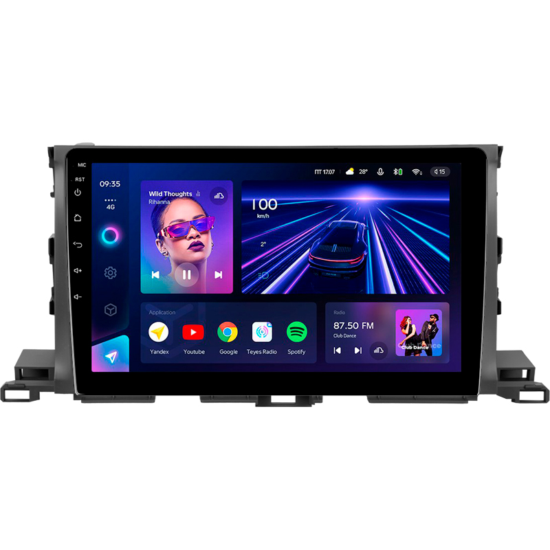 Android head unit Teyes CC3 4+32 Gb Toyota Highlander 3 XU50 2013-2018 10" (L1)