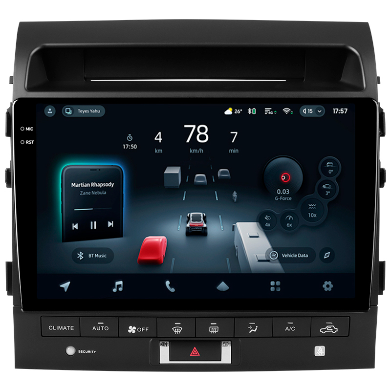 Android head unit Teyes CC4 Pro 8+128 Gb Toyota Land Cruiser 11 200 (F3) 2007-2015 (C) 10" 2k (L3)