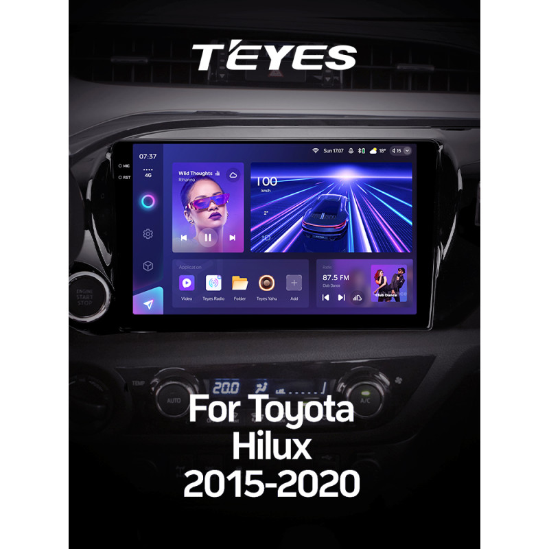 Android head unit Teyes CC3 6+128 Gb with 360° surround view° Toyota Hilux Pick Up AN120 2015-2020 10" 2k