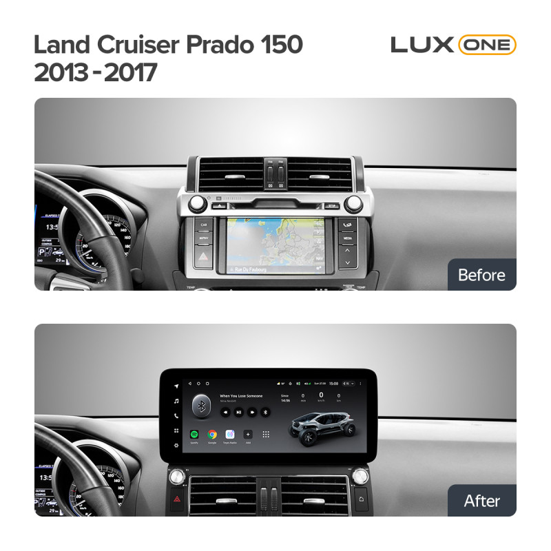 Android head unit Teyes LUX ONE 6+128 Gb with 360° surround view° Toyota Land Cruiser Prado 150 (F1) 2013-2017 12.3" (L3)