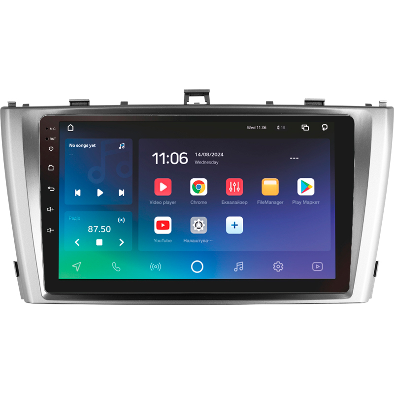 Android head unit SIGMA X9432 ANDROID 10 4+32 Gb 4G DSP Toyota Avensis 3 2008-2015 (F1) 9"