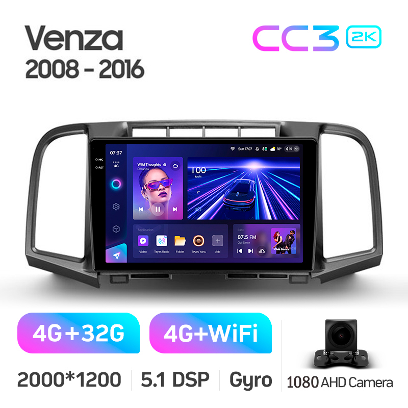Android head unit Teyes CC3 4+32 Gb Toyota Venza 2008-2016 9" 2k