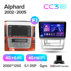 Android head unit Teyes CC3 4+64 Gb Toyota Alphard 1 H10 2002-2005 (F1) 9" 2k