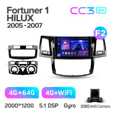 Android head unit Teyes CC3 4+64 Gb Toyota Fortuner 1 AN50 AN60 HILUX Revo Vigo (F2) 2005-2007 9" 2k