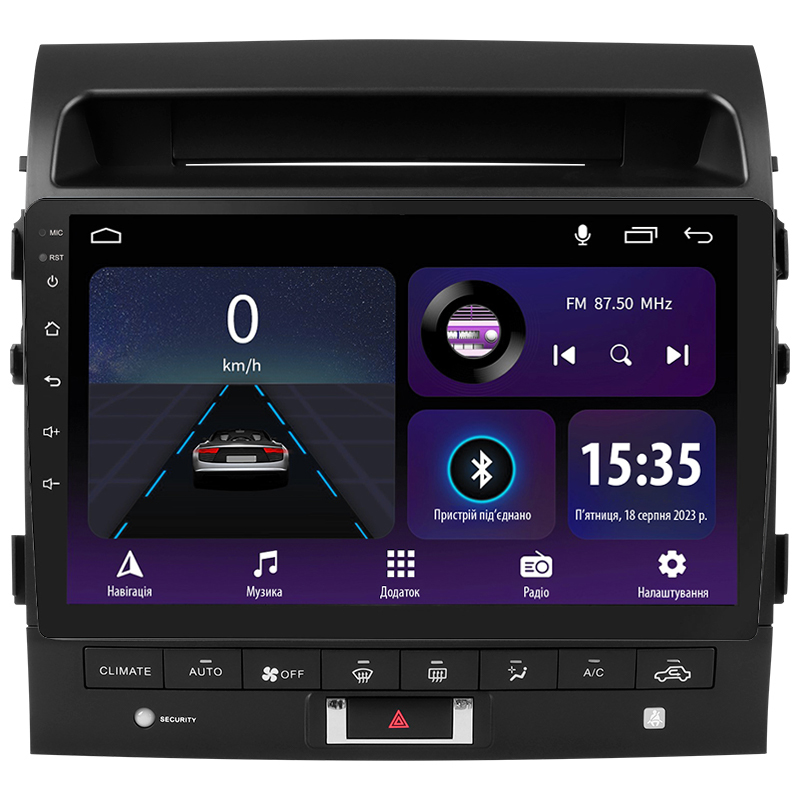 Android head unit SIGMA E10232 ANDROID 10 2+32 Gb Toyota Land Cruiser 11 200 (F3) 2007-2015 (A) 10" (L3)