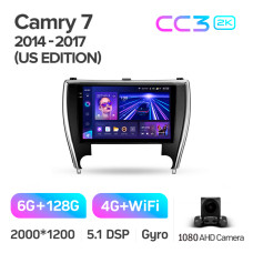 Android head unit Teyes CC3 6+128 Gb Toyota Camry 7 XV 50 55 North America 2014-2017 (A) 10" 2k