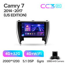 Android head unit Teyes CC3 4+32 Gb Toyota Camry 7 XV 50 55 North America 2014-2017 (A) 10" 2k