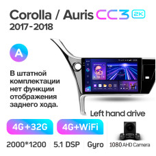 Android head unit Teyes CC3 4+32 Gb Toyota Corolla 11 2017-2018 10" 2k