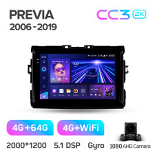 Android head unit Teyes CC3 4+64 Gb Toyota Previa XR50 2006 - 2019 9" 2k