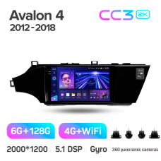 Android head unit Teyes CC3 6+128 Gb with 360° surround view° Toyota Avalon 4 IV XX40 2012 - 2018 9" 2k (L1)