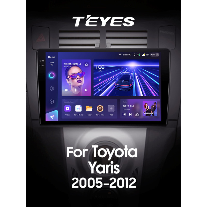 Android head unit Teyes CC3 4+32 Gb Toyota Yaris XP90 2005-2012 (F1) 9" 2k