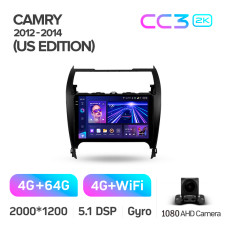 Android head unit Teyes CC3 4+64 Gb Toyota Camry 7 XV 50 55 Middle East 2012-2014 10" 2k