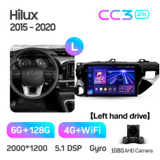 Android head unit Teyes CC3 6+128 Gb Toyota Hilux Pick Up AN120 2015-2020 10" 2k