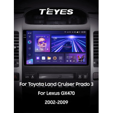 Android head unit Teyes CC3 4+32 Gb Toyota Land Cruiser Prado 120 3 III For Lexus GX470 GX 470 J120 2002-2009 (F1) (A) 9" 2k