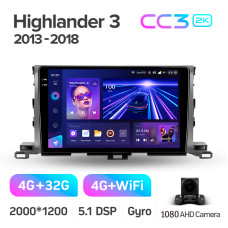 Android head unit Teyes CC3 4+32 Gb Toyota Highlander 3 XU50 2013-2018 10" 2k (L1)
