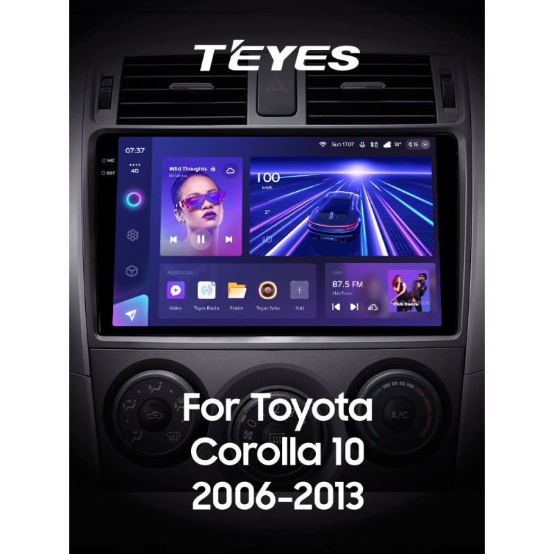 Android head unit Teyes CC3 4+64 Gb Toyota Corolla 10 E140 E150 2006-2013 (B) 9" 2k