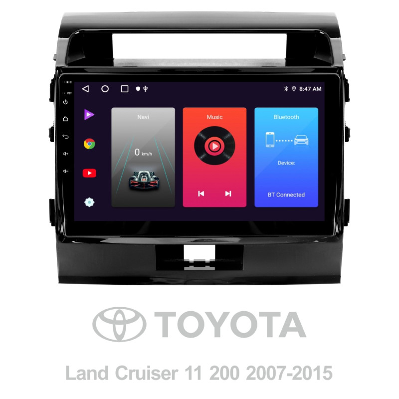 Android head unit SIGMA F10216 ANDROID 10 2+32 Gb Toyota Land Cruiser 11 200 (F1) 2007-2015 10"
