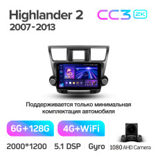 Android head unit Teyes CC3 6+128 Gb Toyota Highlander 2 XU40 2007-2013 (F1) 10" 2k