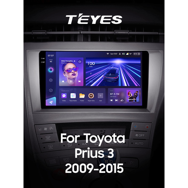 Android head unit Teyes CC3 6+128 Gb Toyota Prius XW30 2009-2015 9" 2k