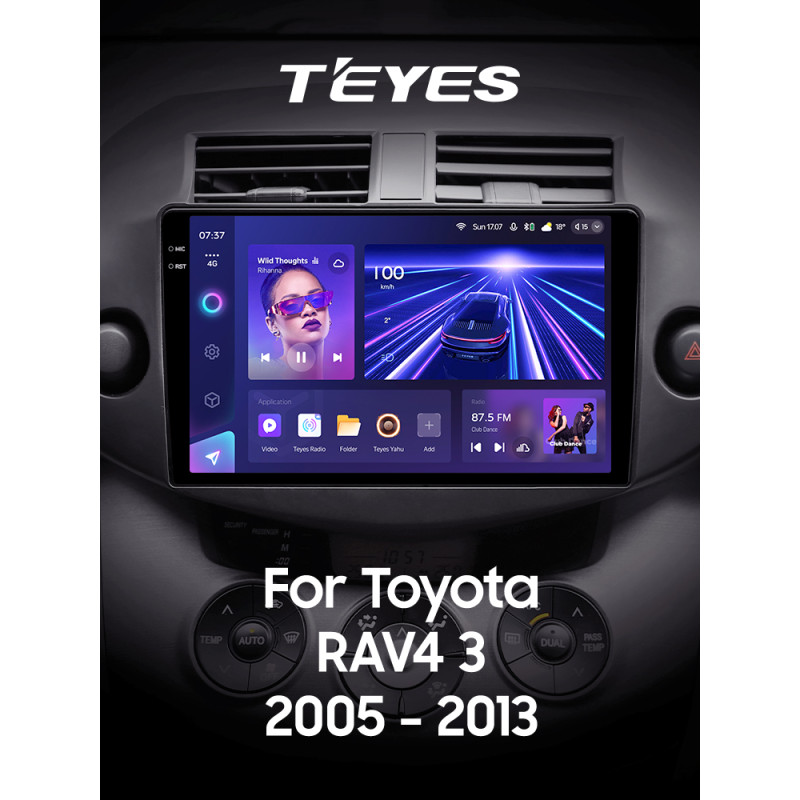 Android head unit Teyes CC3 6+128 Gb Toyota RAV4 3 XA30 (F2) 2005-2013 10" 2k