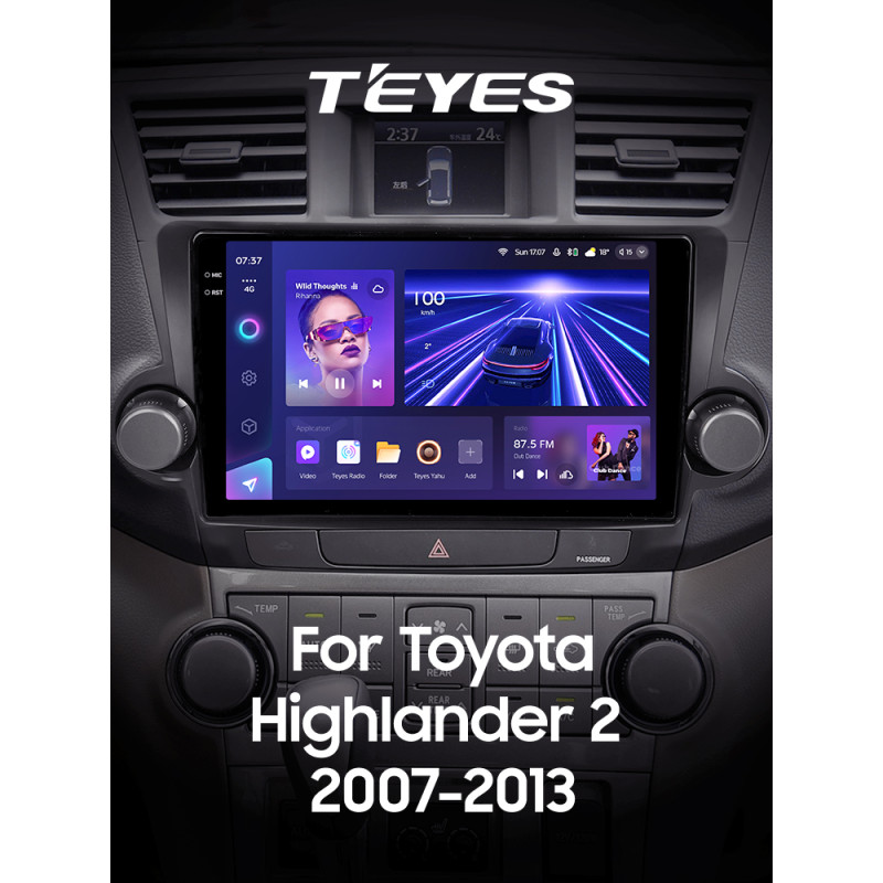 Android head unit Teyes CC3 4+64 Gb Toyota Highlander 2 XU40 2007-2013 (F1) 10" 2k