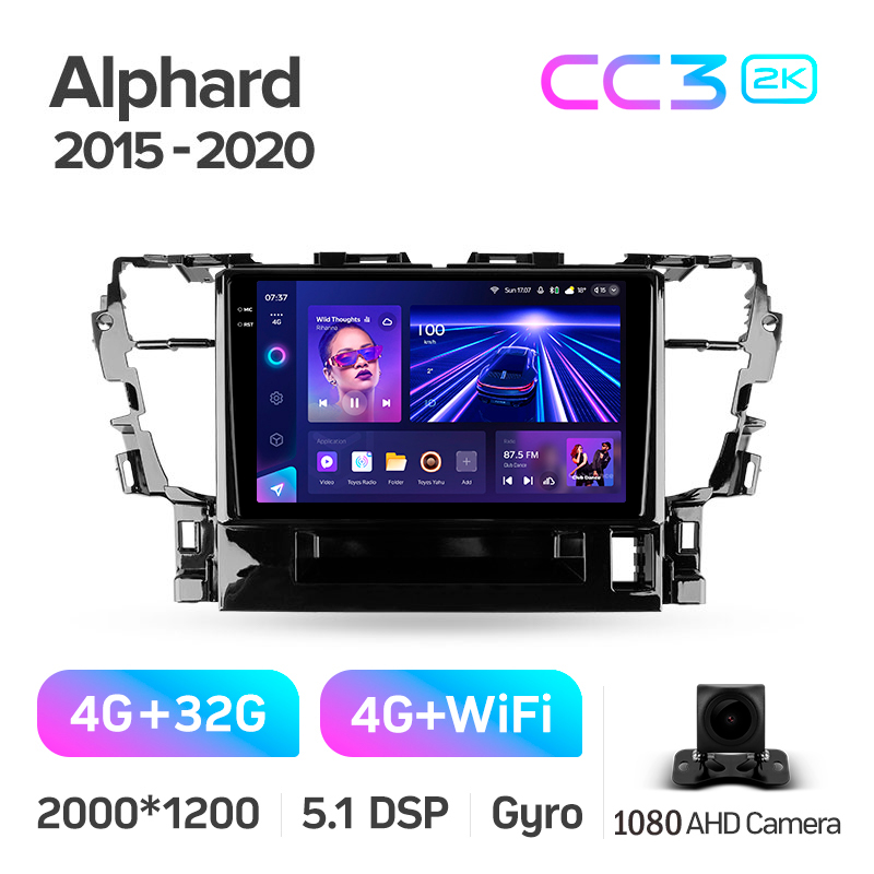 Android head unit Teyes CC3 4+32 Gb Toyota Alphard H30 2015-2020 10" 2k