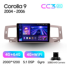 Android head unit Teyes CC3 4+64 Gb Toyota Corolla 9 E120 2004-2006 9" 2k