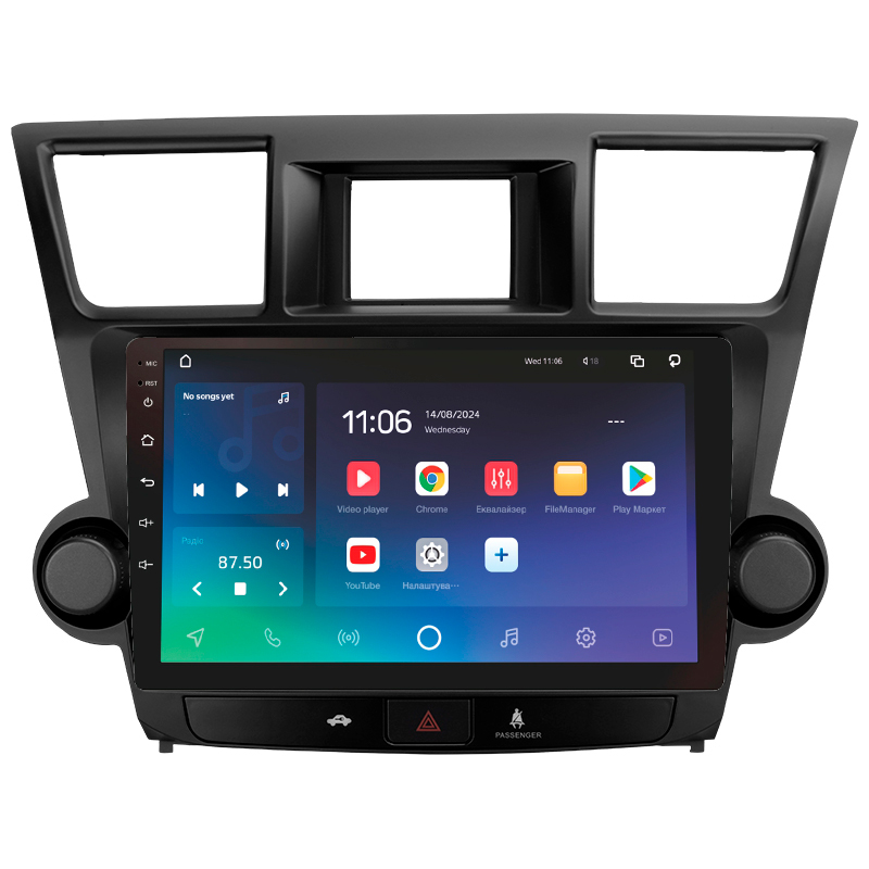 Android head unit SIGMA X10432 ANDROID 10 4+32 Gb 4G DSP Toyota Highlander 2 XU40 2007-2013 (F2) 10" (L1)