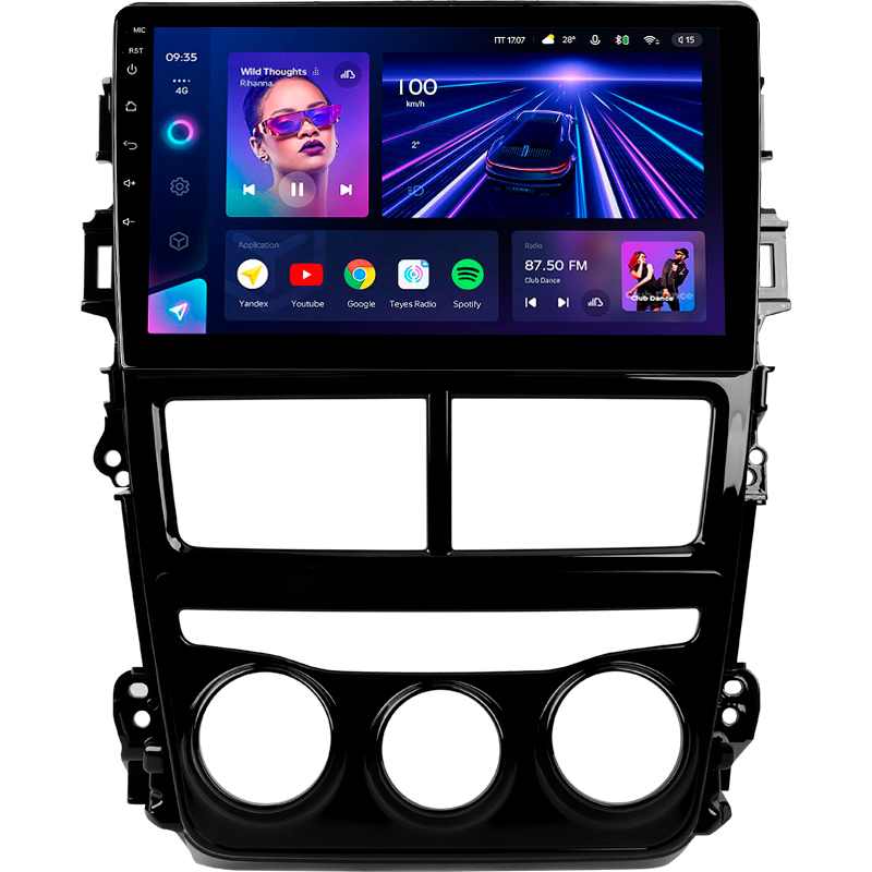 Android head unit Teyes CC3 4+32 Gb Toyota Yaris Vios 2017-2020 (F1) 9" (L1)