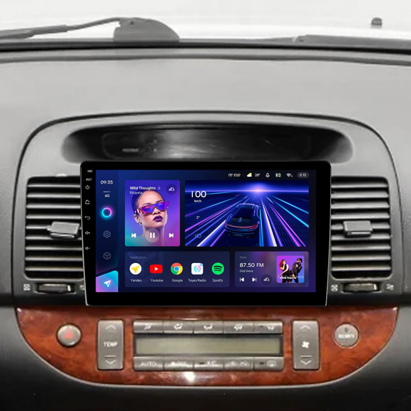 Fest eingebaute Magnetola Teyes CC3 4+32 GB für Toyota Camry XV30 (2001–2006) – 9-Zoll.
