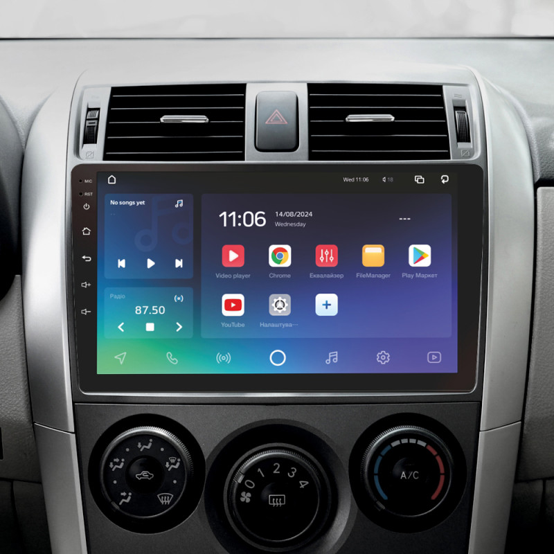 Android head unit SIGMA X9432 ANDROID 10 4+32 Gb 4G DSP Toyota Corolla 10 E140 E150 2006-2013 (A) 9"