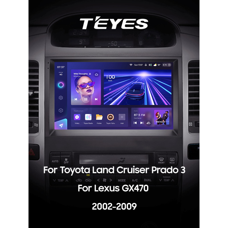 Android head unit Teyes CC3 4+64 Gb Toyota Land Cruiser Prado 120 3 III For Lexus GX470 GX 470 J120 2002-2009 (F3) 9" 2k