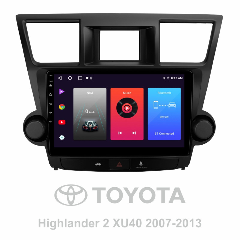 Android head unit SIGMA F10216 ANDROID 10 2+32 Gb Toyota Highlander 2 XU40 2007-2013 (F2) 10" (L1)