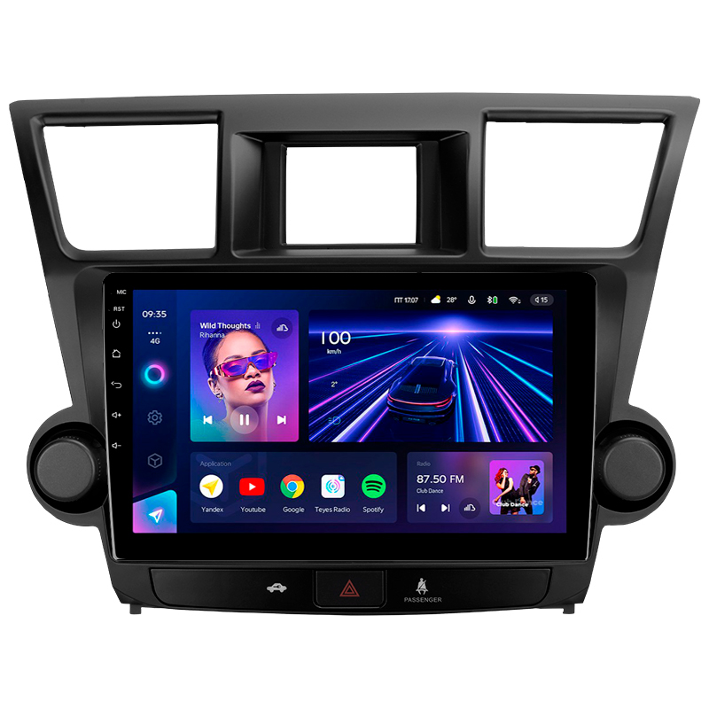 Android head unit Teyes CC3 4+32 Gb Toyota Highlander 2 XU40 2007-2013 (F2) 10" (L1)