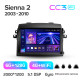 Android head unit Teyes CC3 6+128 Gb with 360° surround view° Toyota Sienna 2 II XL20 2003-2010 9" 2k