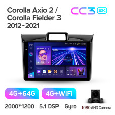 Android head unit Teyes CC3 4+64 Gb Toyota Corolla Axio 2 Fielder 3 E160 2012-2021 9" 2k