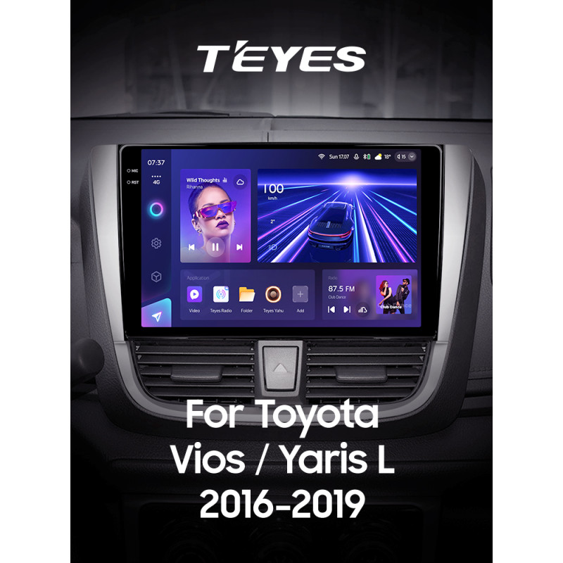 Android head unit Teyes CC3 4+32 Gb Toyota Vios Yaris L 2016-2019 10" 2k