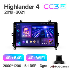 Android head unit Teyes CC3 4+64 Gb Toyota Highlander 4 XU70 2019-2021 9" 2k (L1)