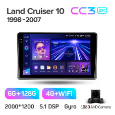 Android head unit Teyes CC3 6+128 Gb Toyota Land Cruiser 10 J100 100 1998-2007 9" 2k