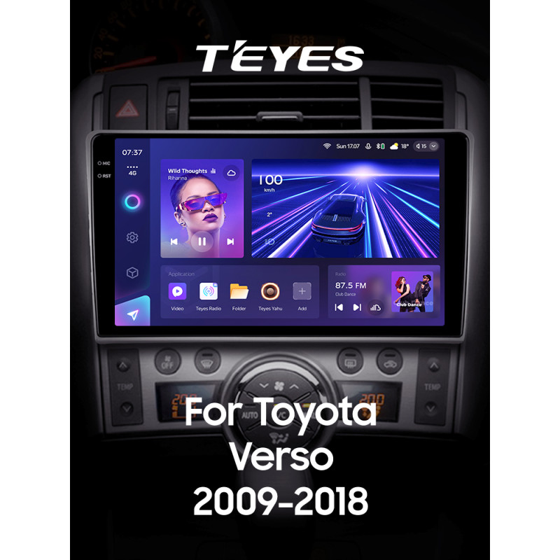 Android head unit Teyes CC3 4+32 Gb Toyota Verso R20 2009-2018 (F1) 9" 2k