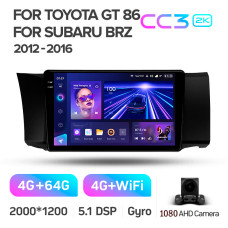 Android head unit Teyes CC3 4+64 Gb Toyota GT 86 For Subaru BRZ (Left hand drive) 2012-2016 9" 2k
